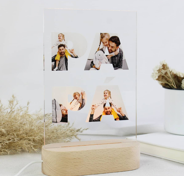 Lámpara Personalizada Fotos PAPÁ