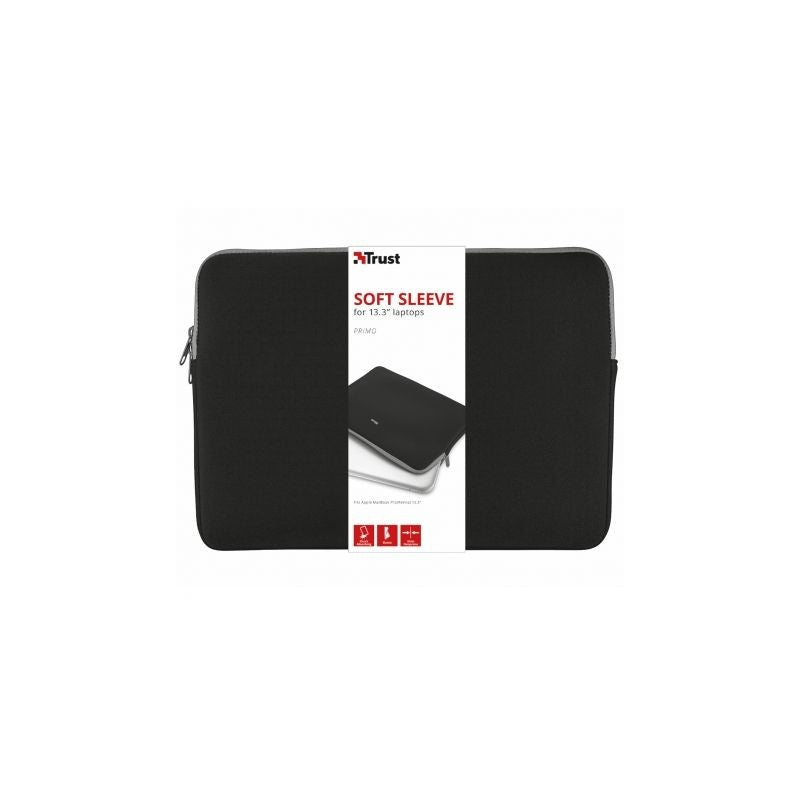 FUNDA TRUST PRIMO SOFT SLEEVE PARA PORTÁTILES HASTA 13.3"/ NEGRA
