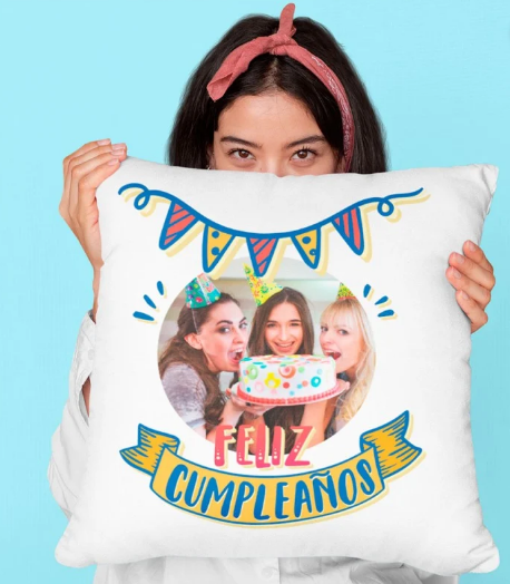 Cojín Personalizado 40 x 40 Feliz Cumpleaños