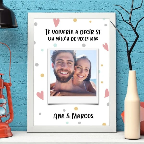 Marco para parejas "Te volvería decir si"