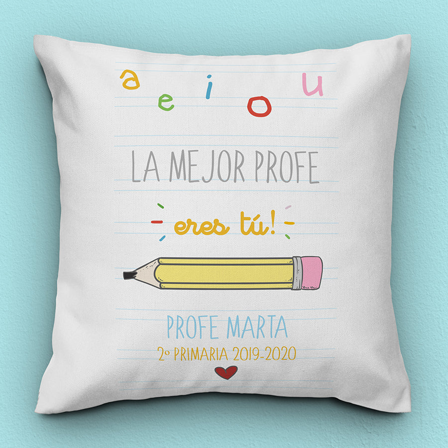 Cojín Personalizado con nombre “La Mejor Profe”