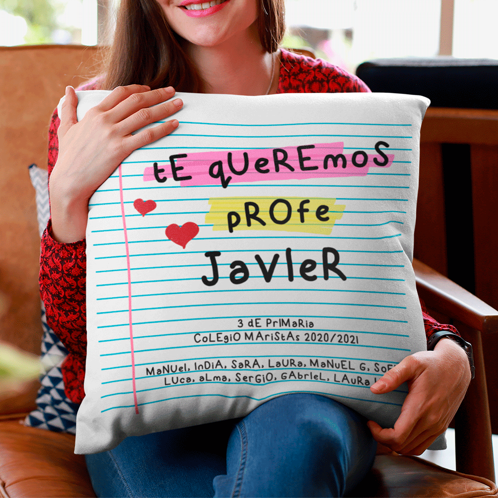 Cojín Personalizado Te Queremos Profe