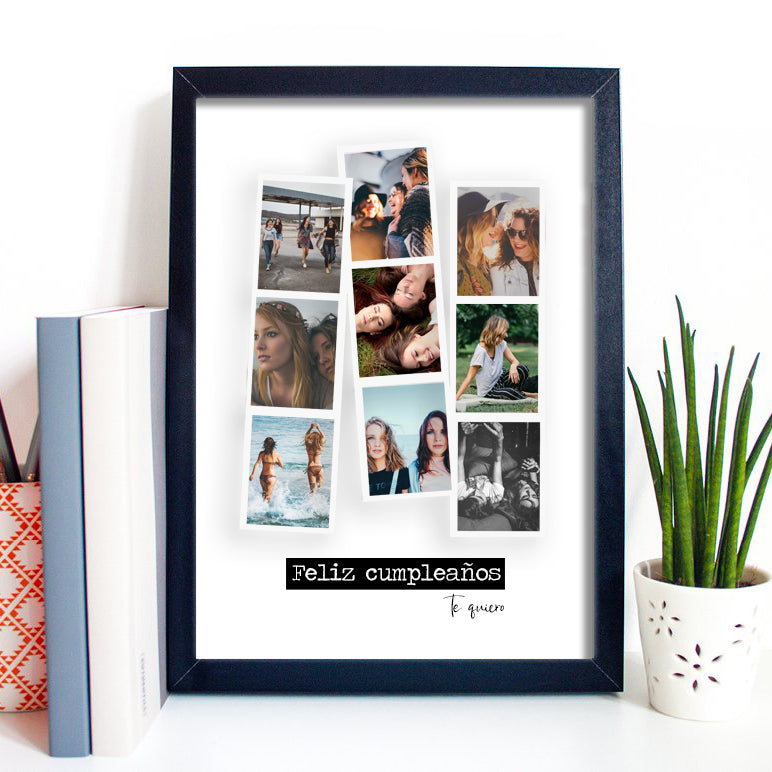 Lámina Personalizada Feliz Cumpleaños con 9 Fotos