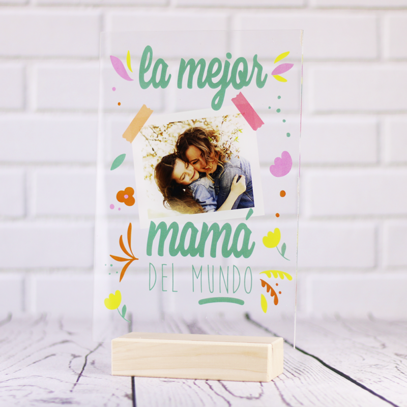 Lámina Transparente Personalizada La Mejor Mamá del Mundo