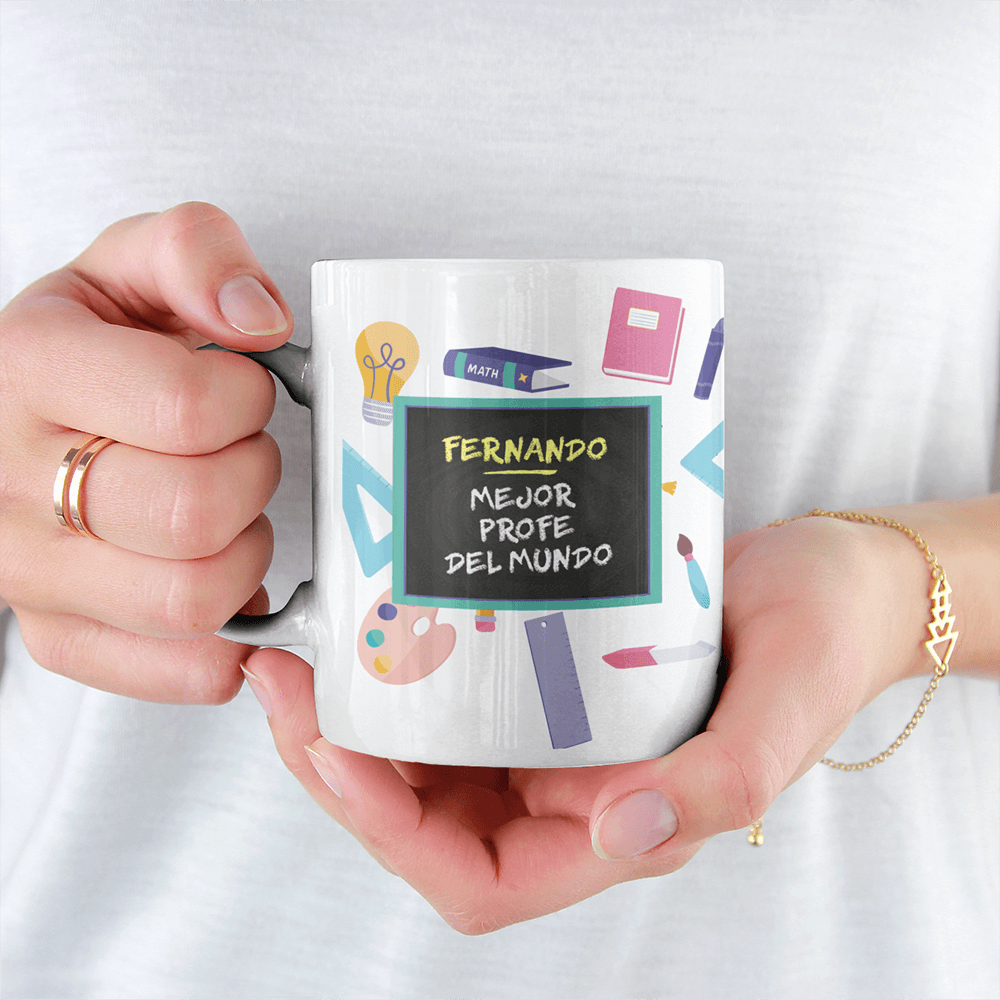 Taza Personalizada Mejor Profe del Mundo