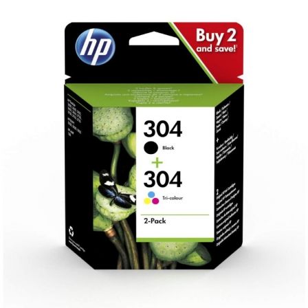 Cartucho de Tinta Original HP nº304 Multipack/ Negro/ Tricolor
