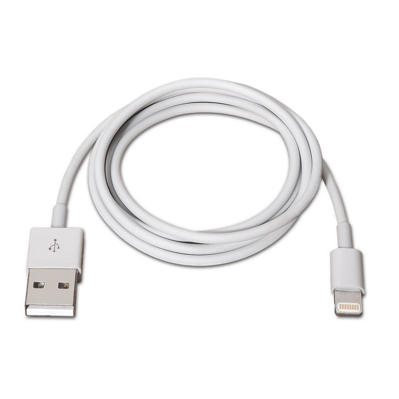 Cable USB 2.0 Lightning Aisens A102-0036/ USB Macho - Lightning Macho/ 2m/ Blanco
