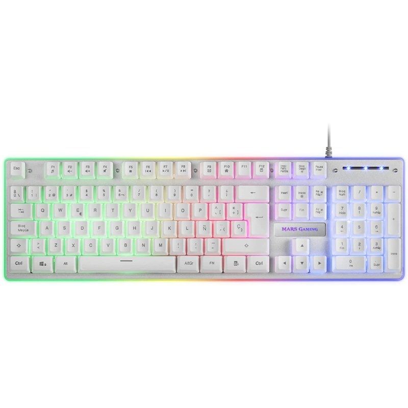 Pack Gaming Mars Gaming MCPX/ Teclado H-MECH + Ratón Óptico + Alfombrilla/ Blanco