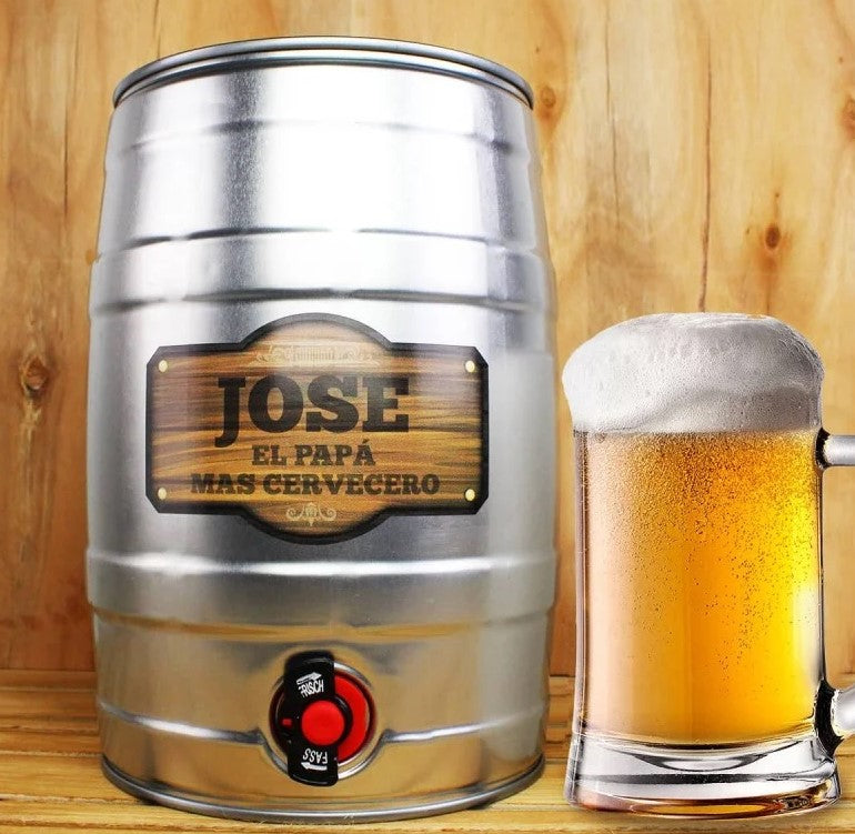 Barril de Cerveza Personalizado PAPÁ de 5 Litros