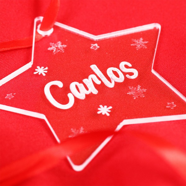 Bola de Navidad Personalizada Transparente Estrella