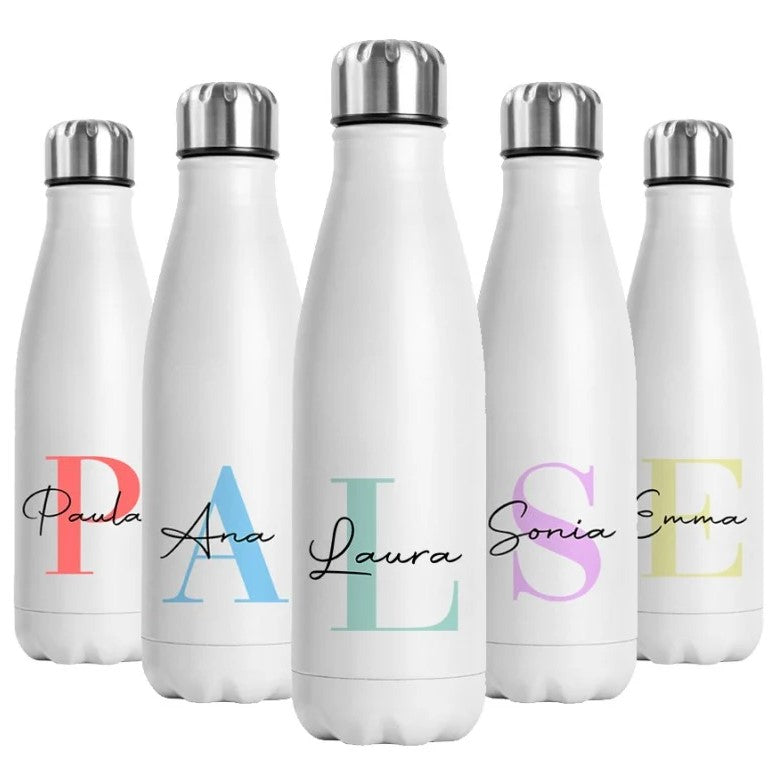 Botella Térmica Personalizada con Inicial y Nombre