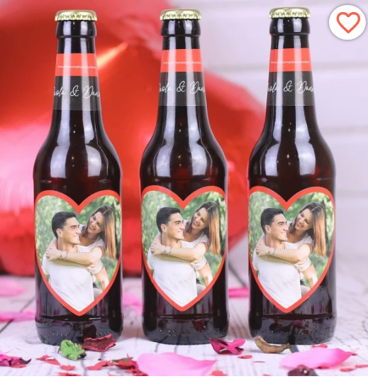 Pack Cervezas Personalizadas Corazón para Parejas
