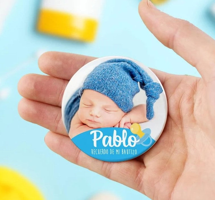 Chapa Imán Personalizada con Foto Bautizo
