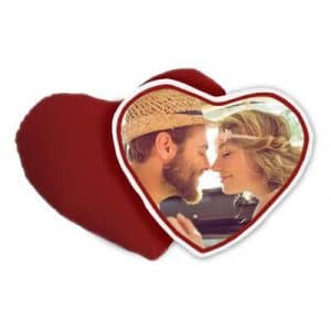 Cojín con forma de corazón 1 cara en rojo