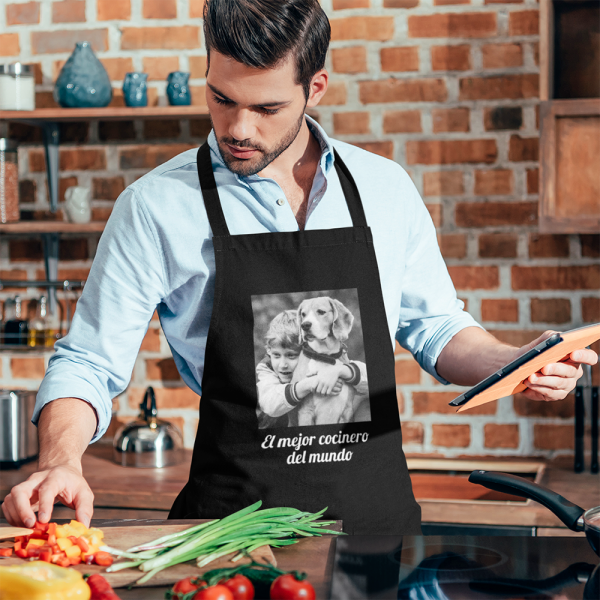 Delantal Unisex Personalizado Negro