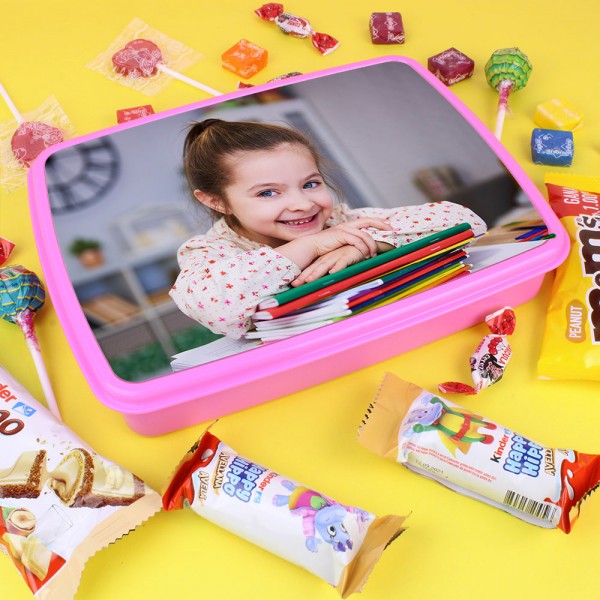 Fiambrera Personalizada con Foto con Cubiertos y Chuches