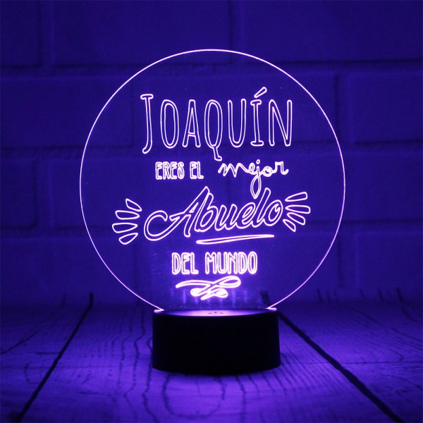 Lámpara Personalizada Mejor Abuelo del Mundo