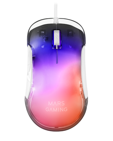 Ratón Gaming Mars Gaming MMGLOW/ Hasta 12800DPI/ Negro