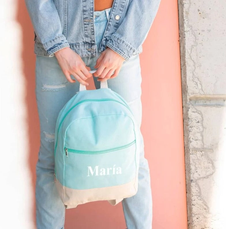 Mochila Personalizada 100% Algodón Verde menta
