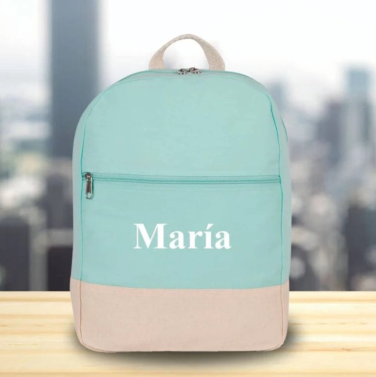 Mochila Personalizada 100% Algodón Verde menta