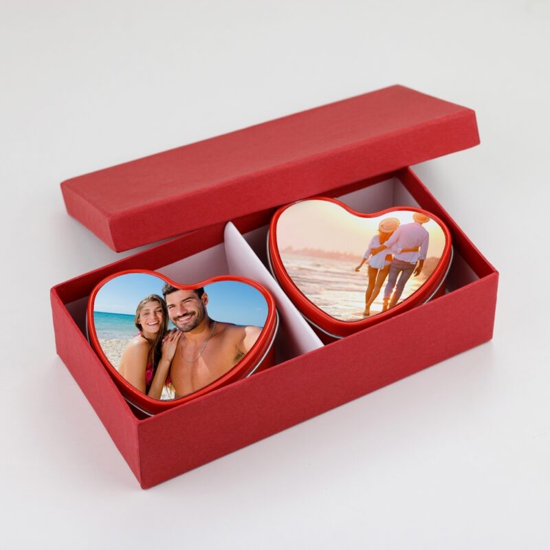 Pack 2 velas de corazón personalizadas