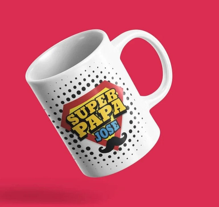 Taza Personalizada con Nombre "Super Papá"