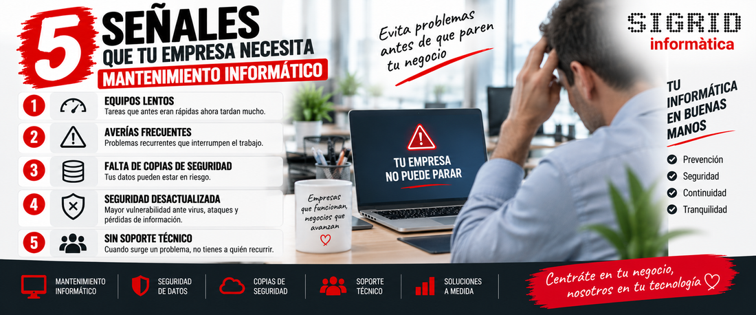 🏢💻 5 SEÑALES DE QUE TU EMPRESA NECESITA MANTENIMIENTO INFORMÁTICO
