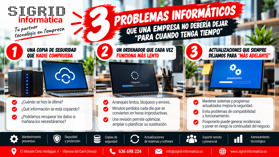 🏢 3 problemas informáticos que una empresa no debería dejar “para cuando tenga tiempo”