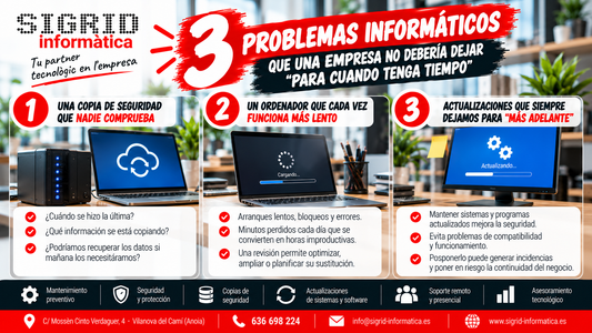 🏢 3 problemas informáticos que una empresa no debería dejar “para cuando tenga tiempo”