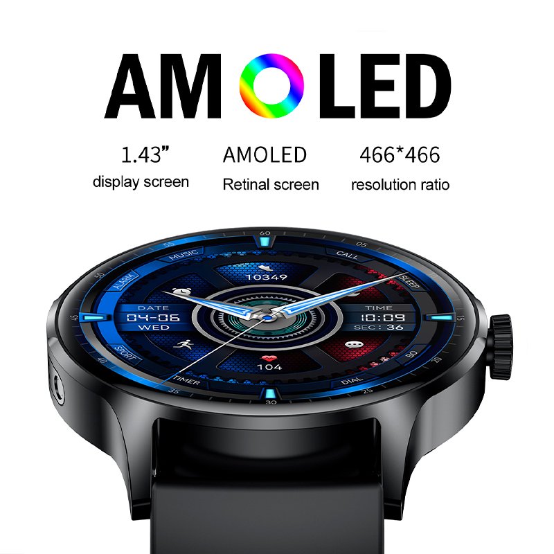 Smartwatch COOL Iris Silicona  (Amoled, Llamadas, Salud, Deporte)