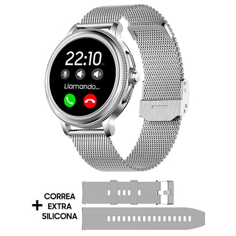 Smartwatch Metal + Silicona COOL Dover  (Llamadas, Salud, Deporte, Correa Extra)