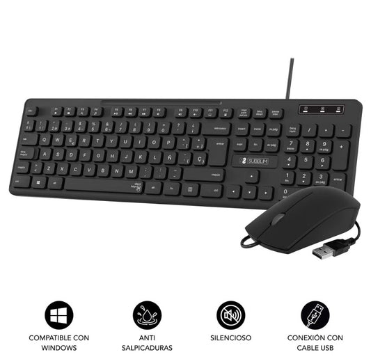 Teclado y Ratón Subblim Combo Business Slim CSSK01/ Negro
