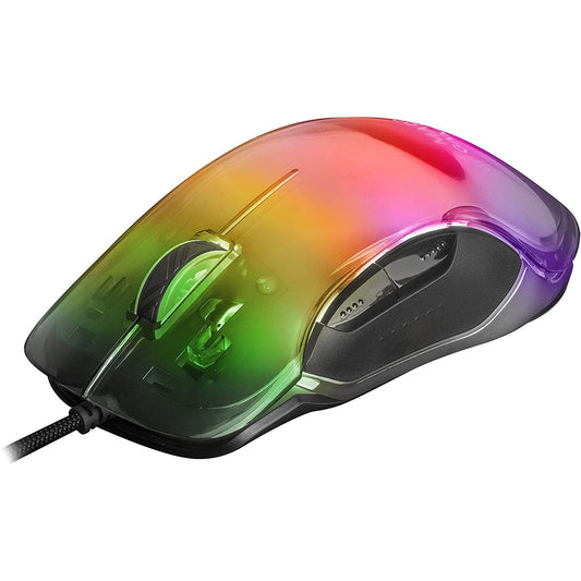 Ratón Gaming Mars Gaming MMGLOW/ Hasta 12800DPI/ Negro