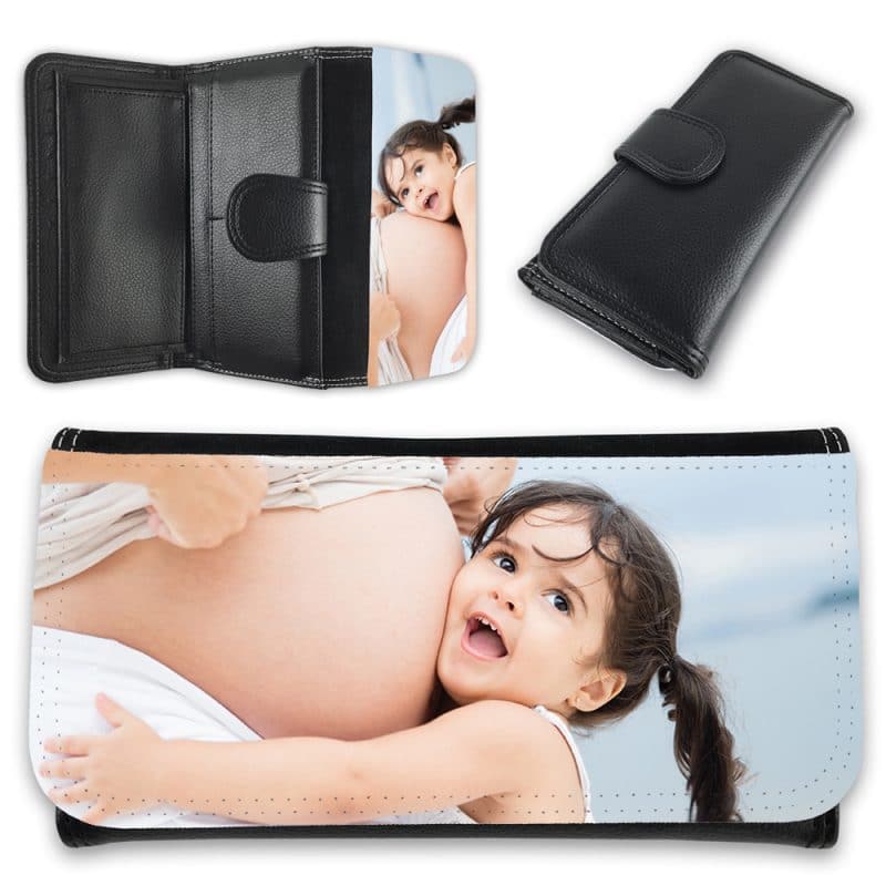Monedero grande negro personalizado