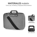 Maletín Subblim EVA Laptop Bag PL para Portátiles hasta 13.3"/ Cinta para Trolley/ Gris