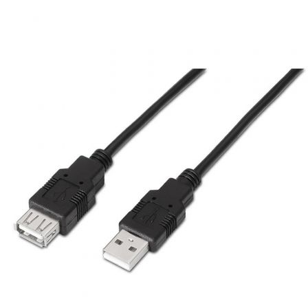 Cable Alargador USB 2.0 Aisens A101-0017/ USB Macho - USB Hembra/ 3m/ Negro