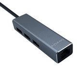 Hub USB 3.0 Tipo-C Aisens A109-0396/ 3 Puertos USB/ 1 RJ45/ Gris