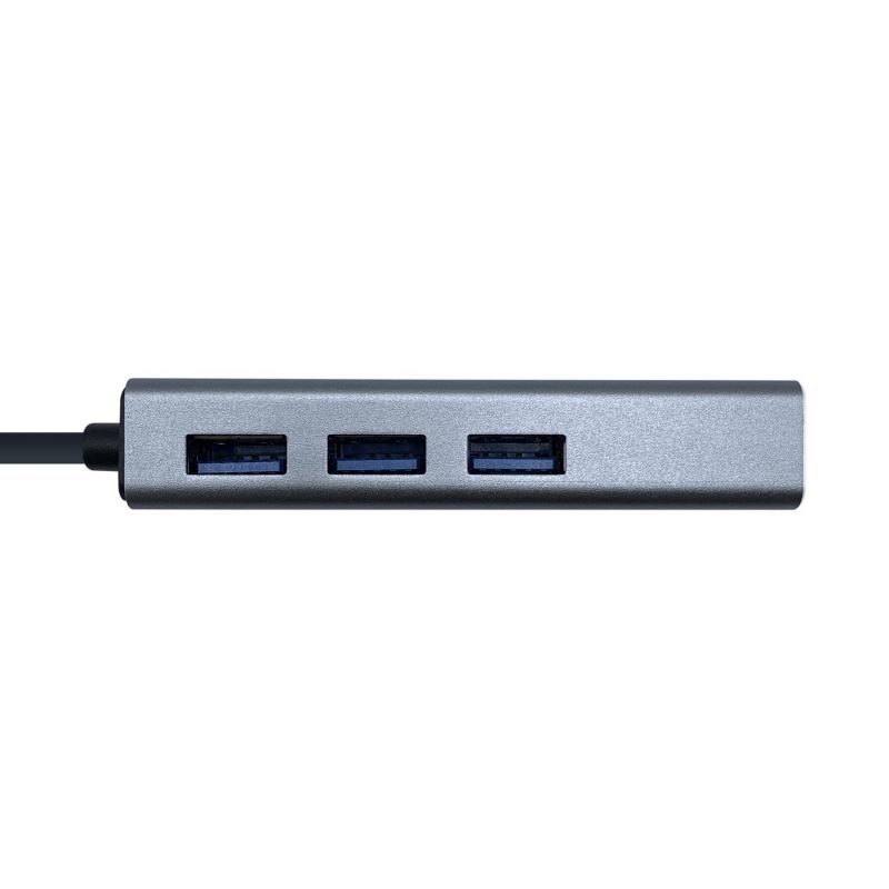 Hub USB 3.0 Tipo-C Aisens A109-0396/ 3 Puertos USB/ 1 RJ45/ Gris