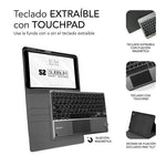 Funda con Teclado Subblim Keytab Pro Bluetooth Touchpad para Tablets de 10.1"-10.8"/ Negra