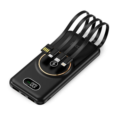 Batería Externa Universal Power Bank 10.000 mAh + Qi Carga Inalámbrica (4 conexiones)