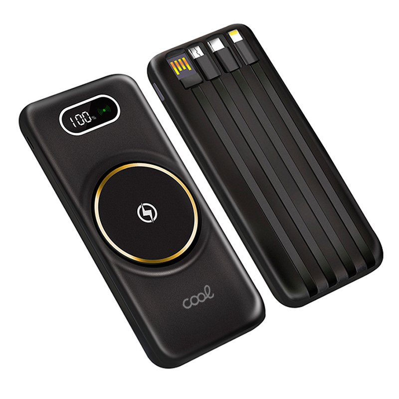 Batería Externa Universal Power Bank 10.000 mAh + Qi Carga Inalámbrica (4 conexiones)