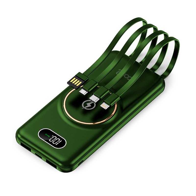Batería Externa Universal Power Bank 10.000 mAh + Qi Carga Inalámbrica (4 conexiones)