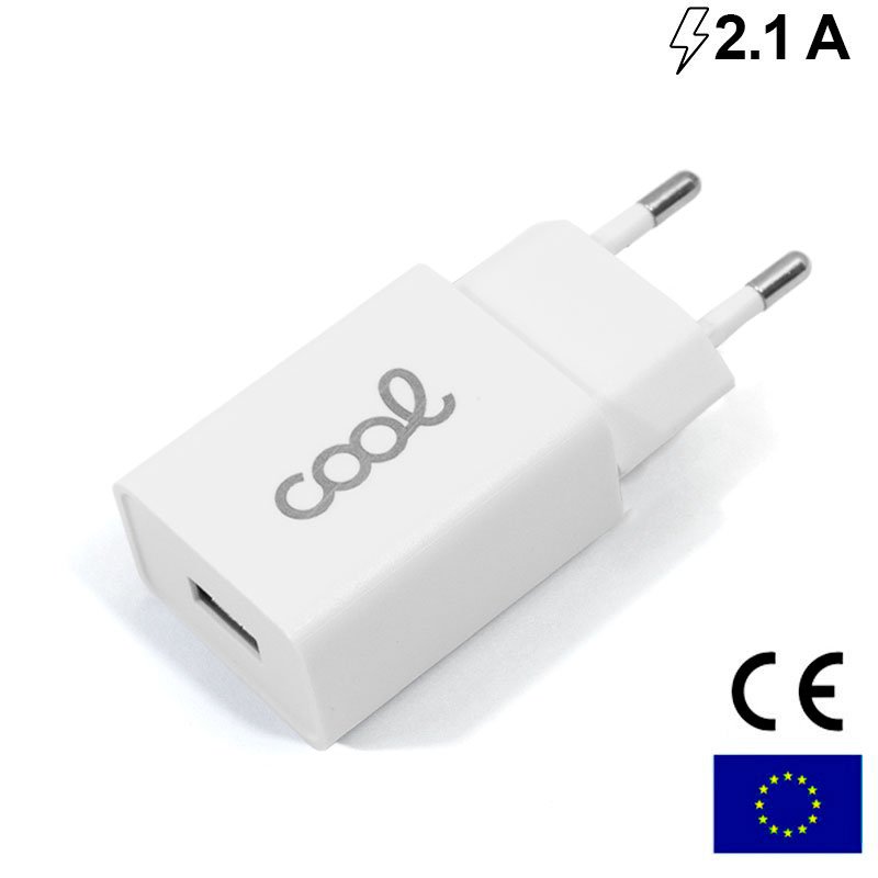 Cargador Red Universal Entrada 1 x USB COOL 2.1 Amperios Negro