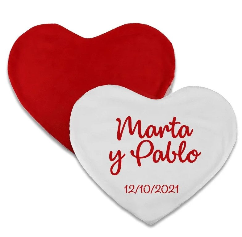 Cojín Corazón con Nombres y Fecha