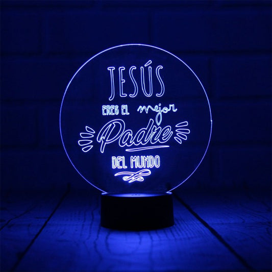 Lámpara Luminosa Personalizada Mejor Padre del Mundo