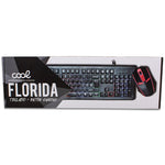 Teclado Español USB Cable PC Kit Teclado Gaming + Raton (Iluminación) COOL Florida